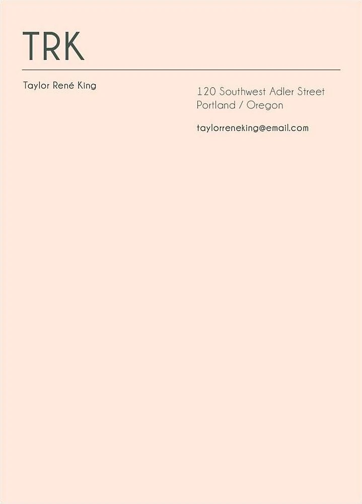 Left Aligned Stationery