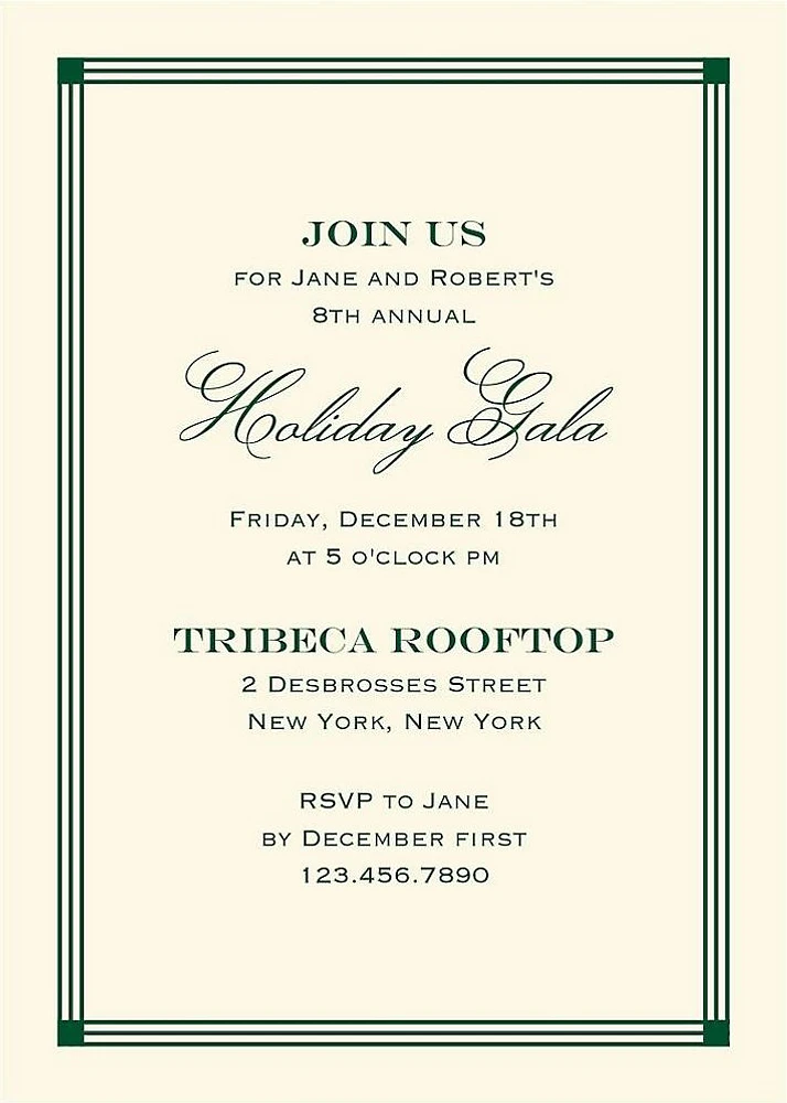 Vintage Craftsman Border Holiday Party Invitation