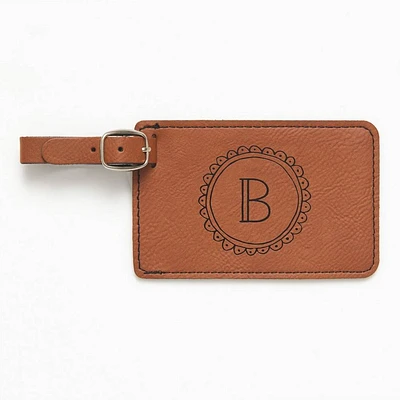 Hand Drawn Scallop Brown Luggage Tag