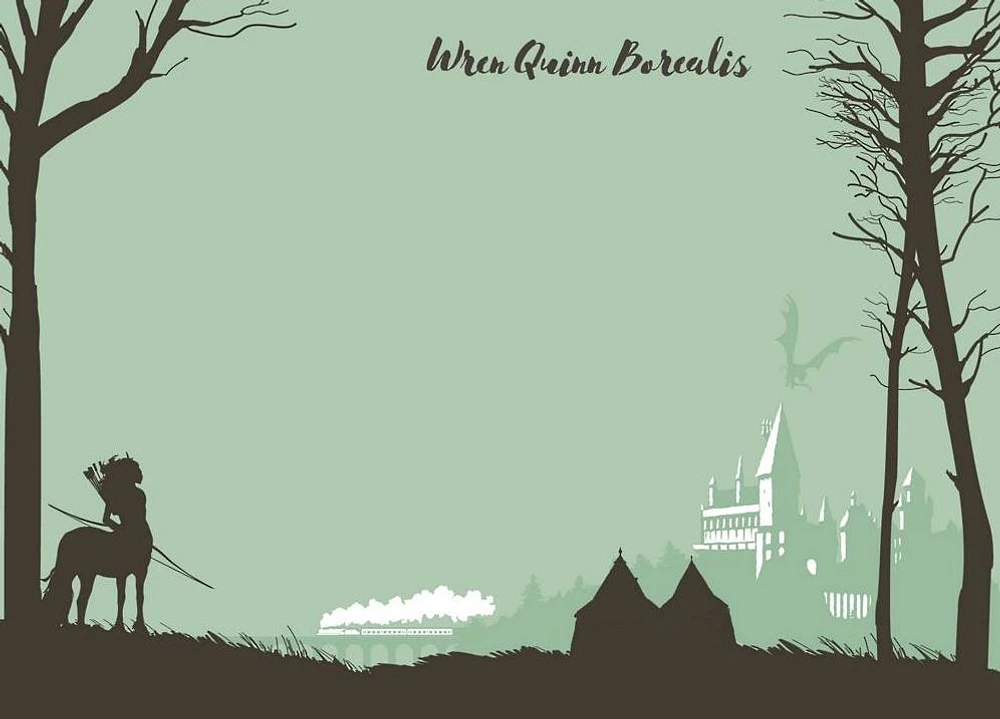 Forbidden Forest Green Silhouette Harry Potter Stationery