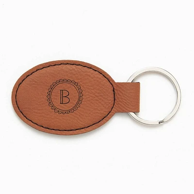 Hand Drawn Scallop Brown Key Fob