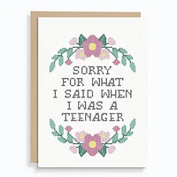 Sorry Cross Stitch Mother's Day Card