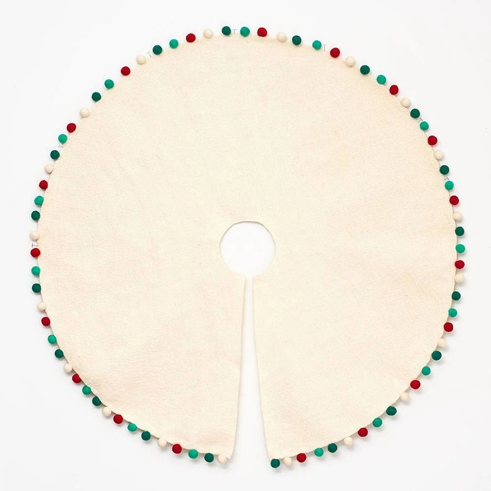 White Felt Pom Tree Skirt