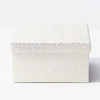 Gold Flurry Dots On White Gift Box