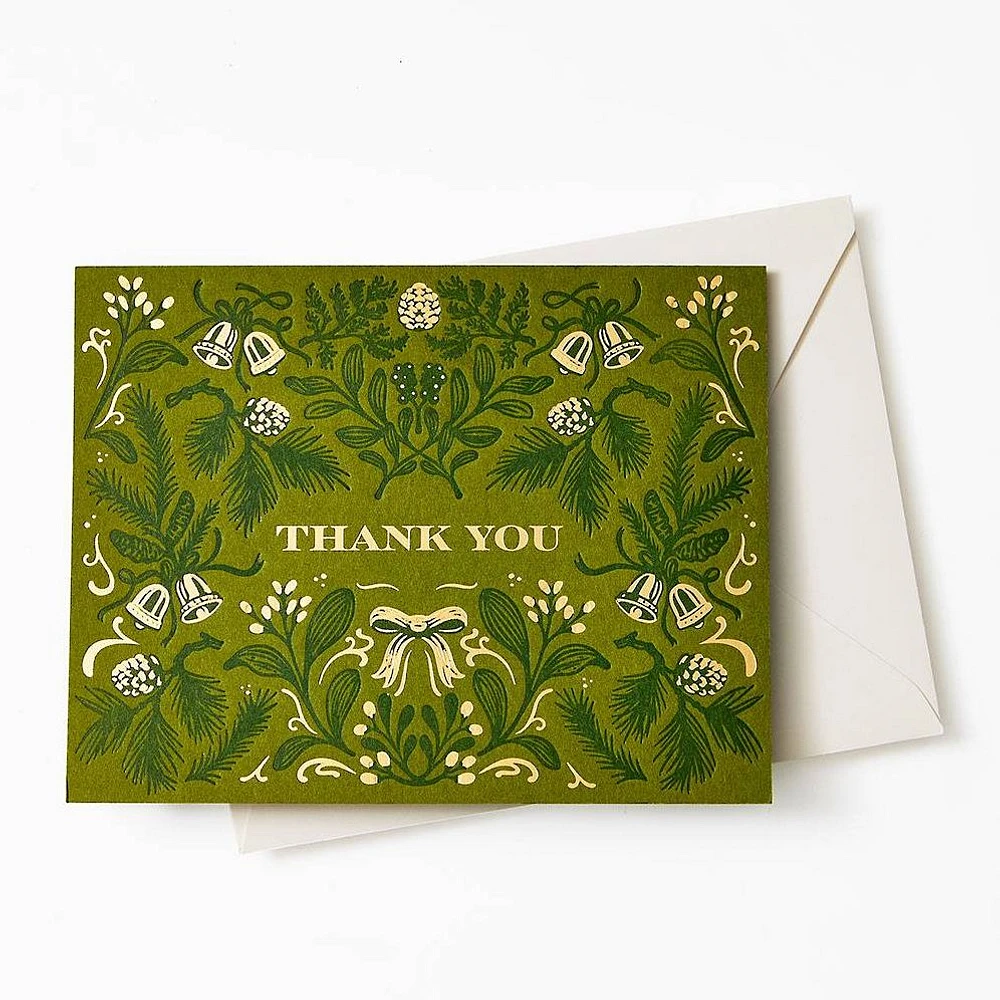 Botanical Bells Thank You Holiday Card Set