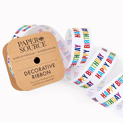 Happy Birthday Ribbon 1.5" 10YD