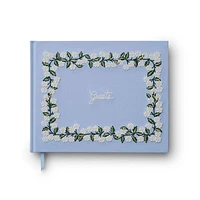 Hydrangea Embroidered Fabric Guest Book