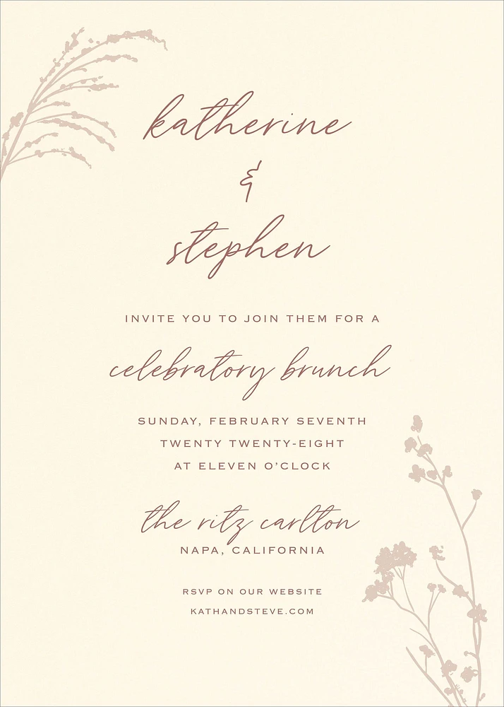 Dried Floral Brunch Invitation