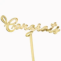Congrats Gold Mirror Cake Topper