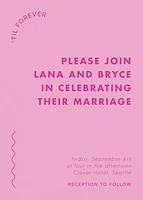 Swish on Pink Wedding Invitation