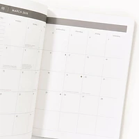 2025-2026 Paper Source B+W Minimalist Monthly Desk Planner
