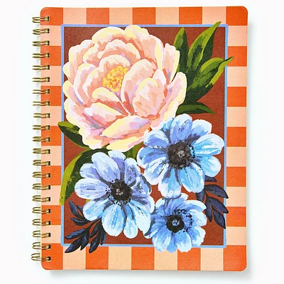 Paper Source Floral Checker Baxter Notebook
