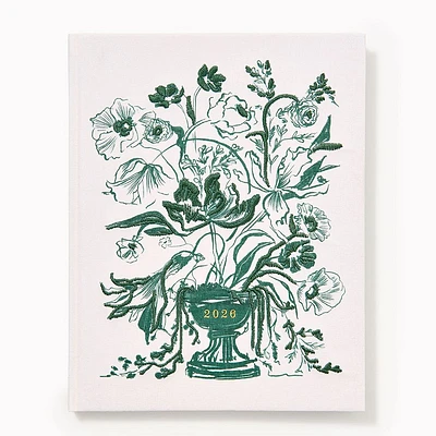 2025-2026 Paper Source Romantic Greenery Weekly Desk Planner