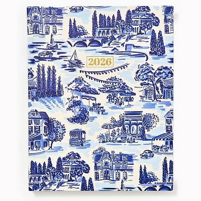 2025-2026 Paper Source French Toile Weekly Desk Planner