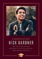 Classic Cap Foil Photo Graduation Announcement