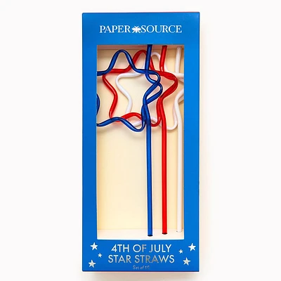 4th of July Star Straws S/12