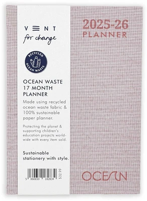 2025-2026 Ocean Coral Pink 17 Month Planner