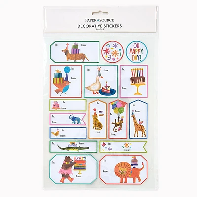 Takes The Cake Animal Gift Labels 48 Pc