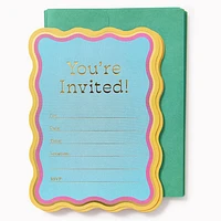 Diecut Wavy Party Invitations 10ct