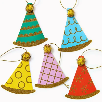 Bright Pom Pom Hats Gift Tags 10 Pc