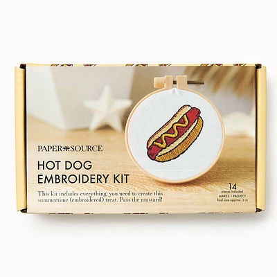 Hot Dog Embroidery Kit