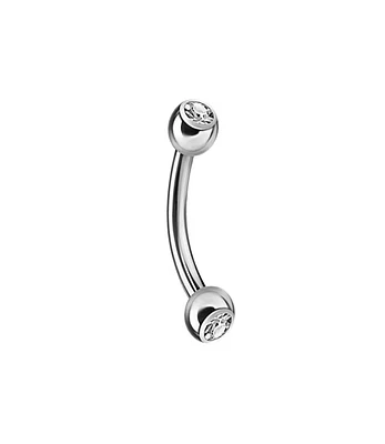 Crystal Curved Barbell 16g
