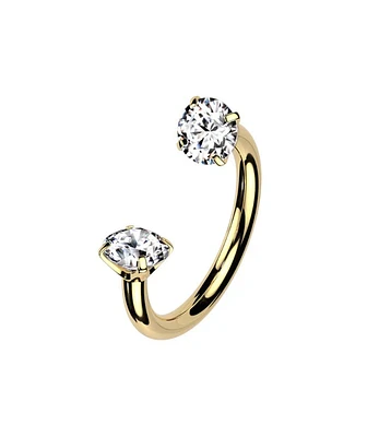 Horseshoe Barbell Crystal Gold 16g