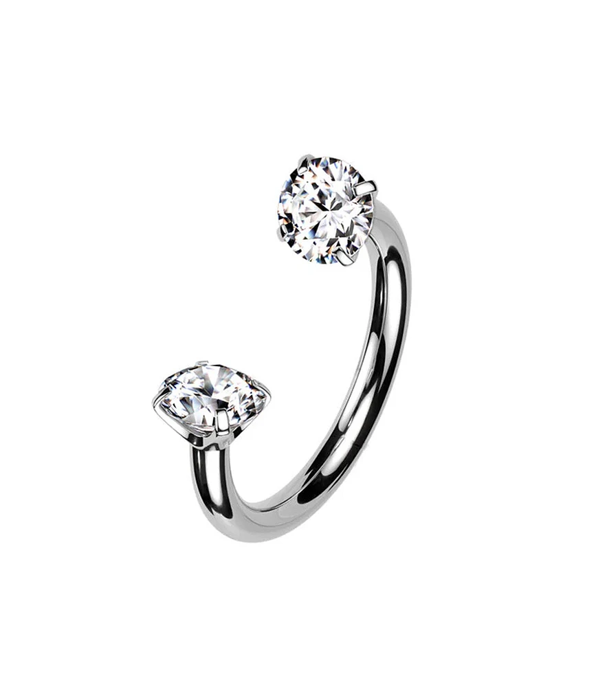 Horseshoe Barbell Crystal Silver 16g
