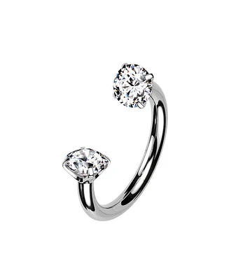 Horseshoe Barbell Crystal Silver 16g