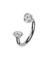 Horseshoe Barbell Crystal Silver 16g