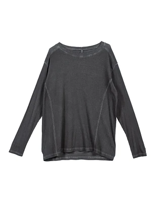 Nicola Ribbed Crew Neck Charcoal