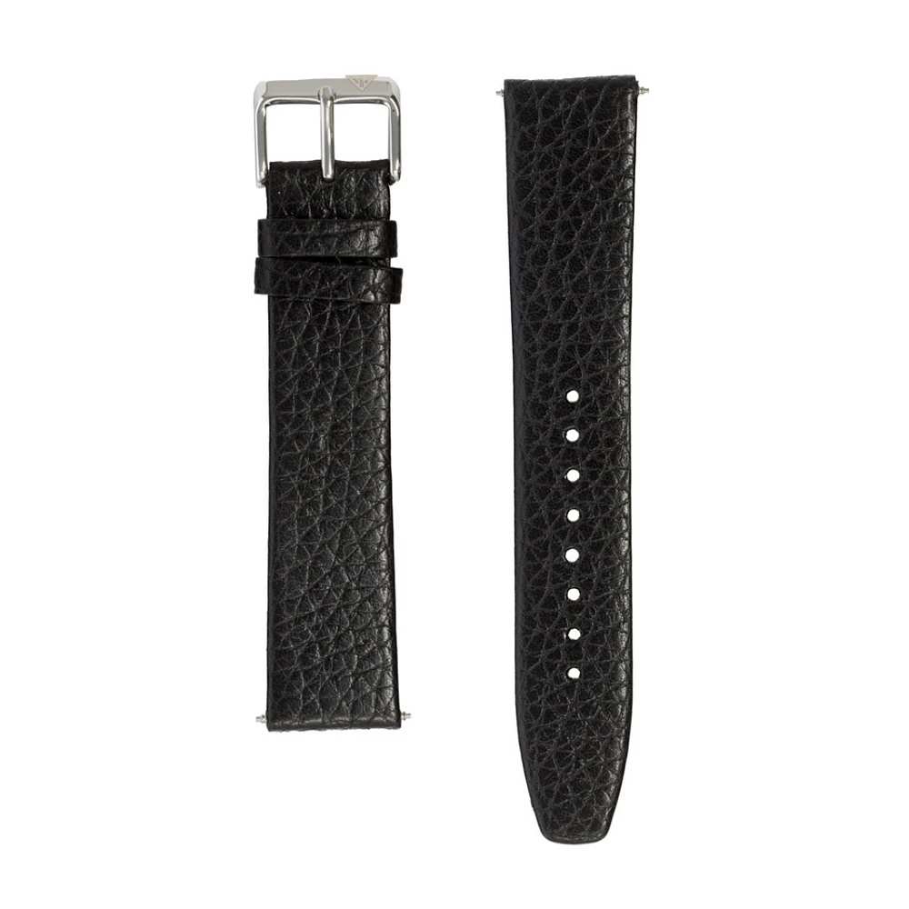 20mm Black Slim Shrunken Leather