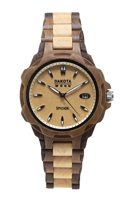 Wood Spider Midsize - Walnut Case.Maple Dial. Walnut/Maple Band