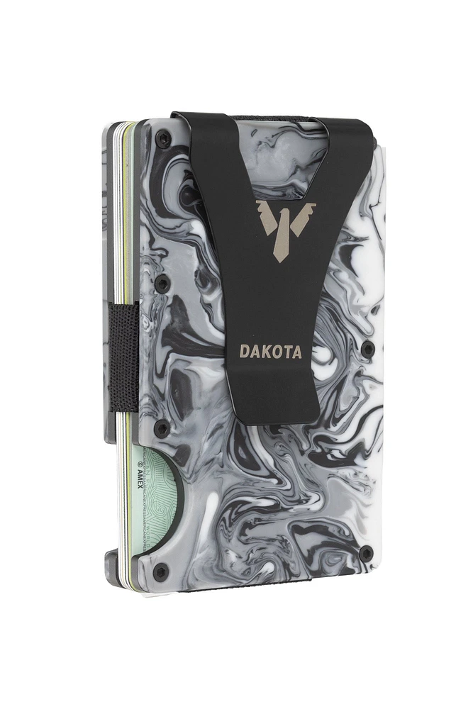 Card Holder Money Clip -Black/White Resin