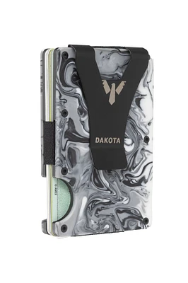 Card Holder Money Clip -Black/White Resin