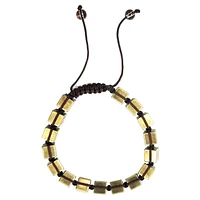 Macrame Bracelet - Heavy Squares Antique Brass