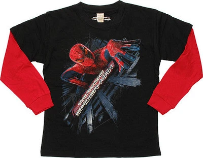 Amazing Spiderman Wall Climb Long Sleeve Youth T-Shirt