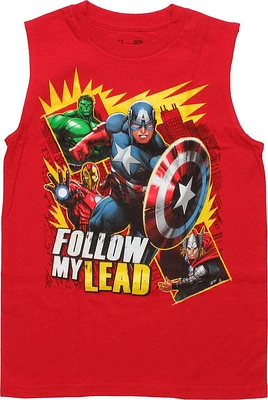 Avengers Follow My Lead Red Sleeveless Youth T-Shirt