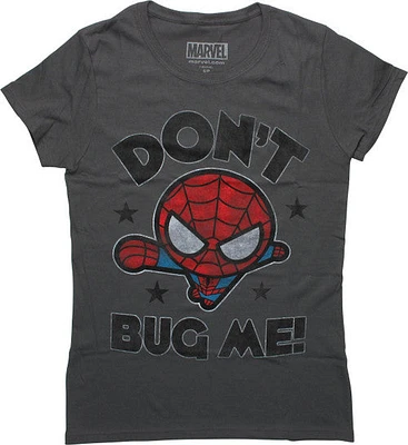 Spiderman Toy Don't Bug Me Gray Juniors T-Shirt