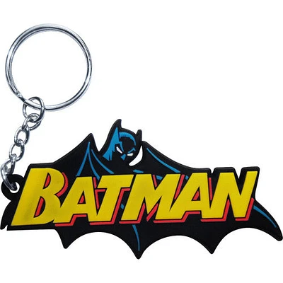 Batman Name Logo Keychain in Red