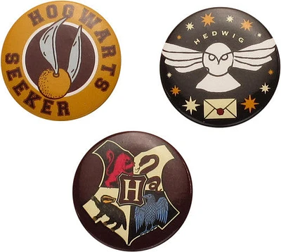 Harry Potter Hedwig Hogwarts 3 Piece Button Set in Orange