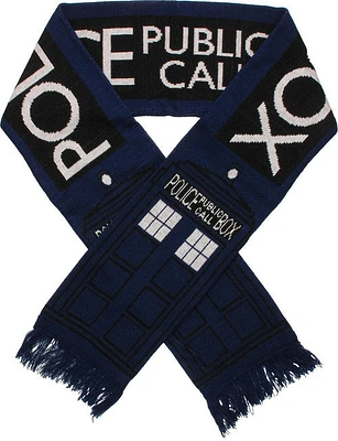 Doctor Who TARDIS Scarf in Navy Blue Blue