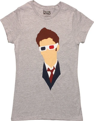 Doctor Who Tenth 3D Glasses Juniors T-Shirt