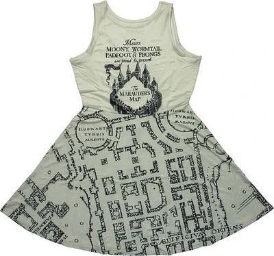 Harry Potter Marauders Map A Line Dress