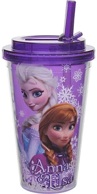 Frozen Anna and Elsa Flip Straw Travel Cup in White