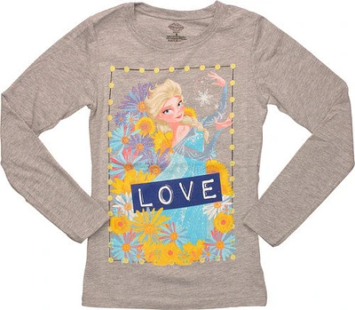 Frozen Elsa Love Heather Long Sleeve Youth T-Shirt