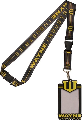 Batman Wayne Industries Rubber ID Lanyard in Yellow