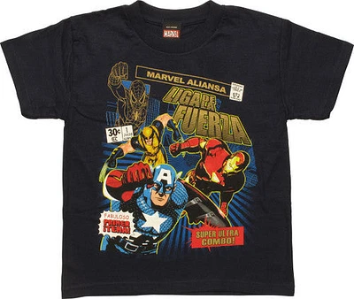 Marvel Liga De La Fuerza Cover Juvenile T-Shirt