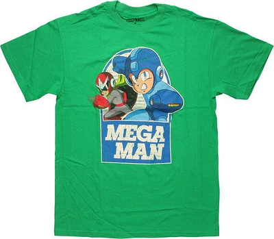 Mega Man and Proto Over Name T-Shirt