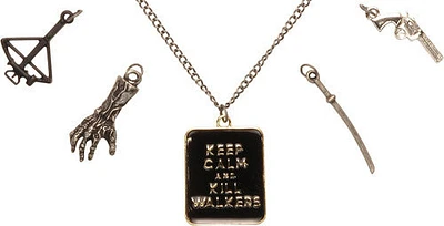 Walking Dead Keep Calm Necklace Multiple Charm Set